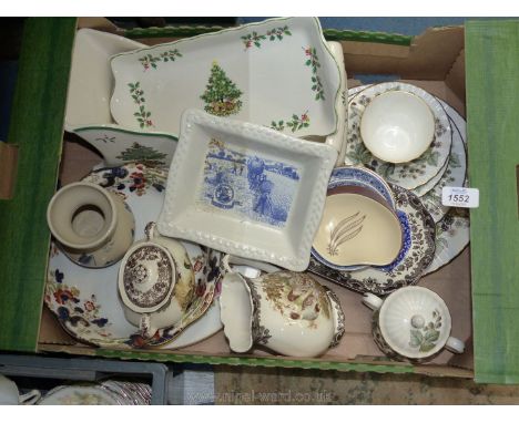 A quantity of china including three pieces of Royal Worcester Palissy 'Game Series' jug, lidded sugar bowl and small oval dis