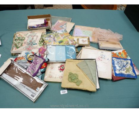 A box of vintage lady's handkerchiefs.