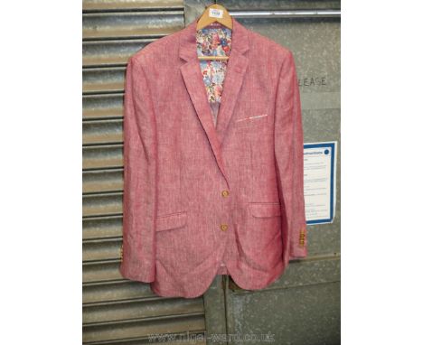 A Brook Taverner pink linen Jacket, size 44 R, cream Per Una Mackintosh, size 12 and Bruhl trousers (small/medium).   