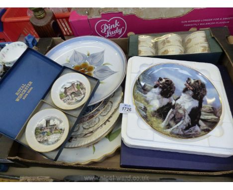 A quantity of china including; very large Royal Worcester 'Evesham' flan dish with ramekins, two Wedgwood display plates, a D