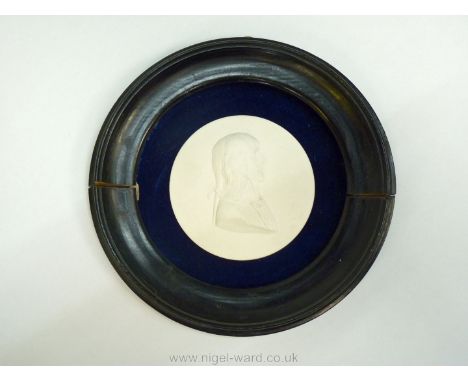 A scarce Sevres biscuit plaque of the young Napoleon I as consul;  from an original model believed to be Alexandre Brachard d