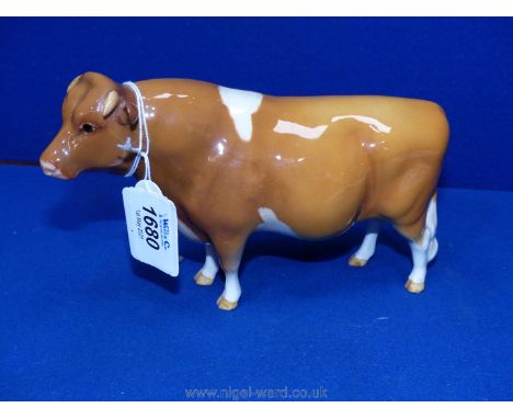 A Beswick model of a Guernsey Bull, 'Sabrina's Sin Richard', 7 1/2'' long