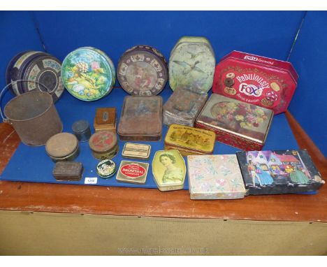 A box of vintage tins