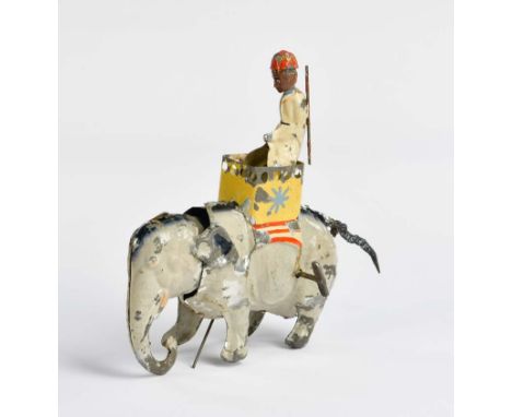 Gama, Junge auf Elefant, Germany VK, 18 cm, Blech, UW ok, altersbedingte LM