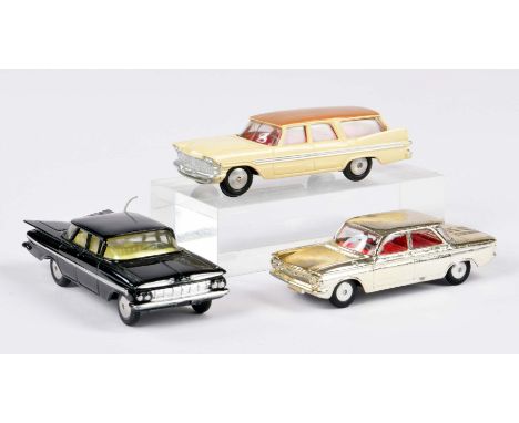 Corgi Toys, Plymouth, Chevrolet Impala + Chevrolet Corvair, Great Britain, 1:43, Druckguss, Z 1/1-2