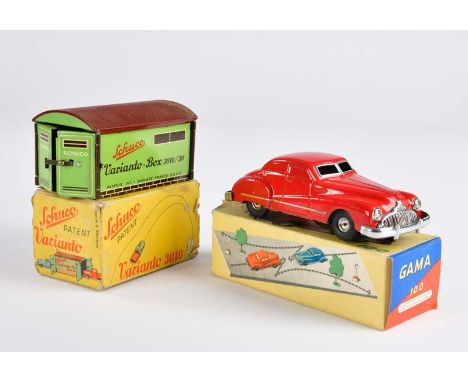 Schuco, Varianto Garage + Gama/Schuco Lizenzauto, US Z. Germany, Blech, UW ok, LM, Okt (teilw. fehlen Laschen), Z 2/2-