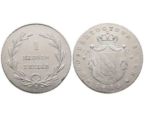 Baden Durlach, Karl Ludwig Friedrich, 1811-1818, Kronentaler 1818, Durlach, 29,57 g. Thun 15; AKS 25. Leicht justiert, kl. Sc