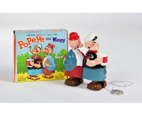 Marx, Popeye and Wimpy Rampenläufer, Hong Kong, 11 cm, Kst, Funktion ok, min. LM, Okt Z 1, Z 1-2