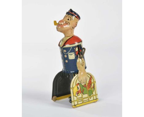 Marx, Popeye mit Papageienkäfig, USA, 21,5 cm, Blech, UW ok, min. LM