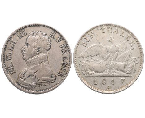 Brandenburg Preußen, Friedrich Wilhelm III. 1797-1840, Taler 1817 A, Berlin, 21,99 g. Olding 105 b; Thun 245. Seltener Jahrga