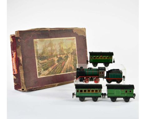 Märklin, Zug Packung mit R 12880, Tender + 3 Wagen, Germany VK, Spur 0, Lok + Tender mit LM, sonst guter Zustand