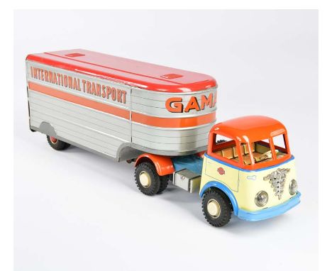Gama, International Transport, W.-Germany, 47 cm, Blech, Friktion ok, min. LM, Z 1-2