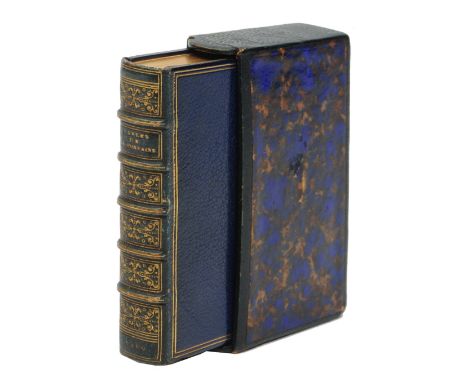 DE LA FONTAINE, J, Fables Edition, Miniature Fonderie Laurent et Debeny, Paris 1850, finely bound in gold tooled blue calf by