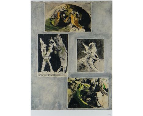 GRAHAM SUTHERLAND limited edition (153/200) print - entitled verso 'Trees Under Mynydd Pen-y-Cryn', 39 x 28cms (framed and gl