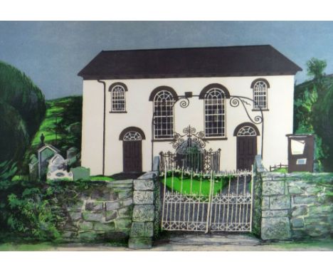 JOHN ELWYN limited edition (44/50) colour lithograph - study of a Welsh chapel, entitled 'Capel Hawen, Rhydlewis, Dyfed', sig