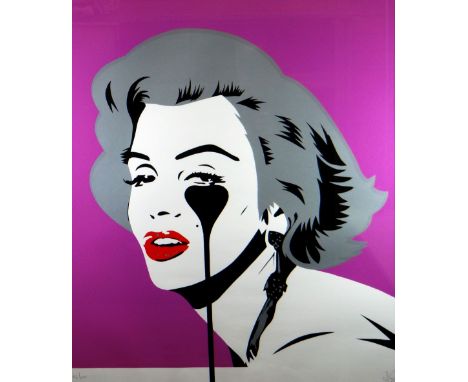 PURE EVIL five colour limited edition (43/100) screen-print - entitled 'Marilyn - Pink Punk', signed, 84 x 68cms (framed and 