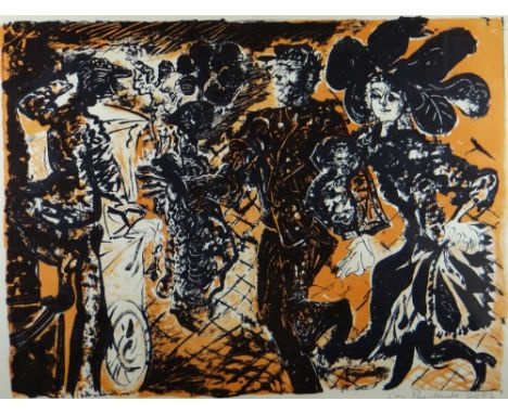CERI RICHARDS limited edition (54/100) lithograph - 'Costers Dancing', signed in full, dated October '52, 47 x 51cms (framed 