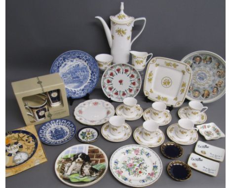 Collection of ceramics includes Spode Austen coffee set (chip to sugar bowl and 1 cup and saucer damaged) - Sutherland Millen