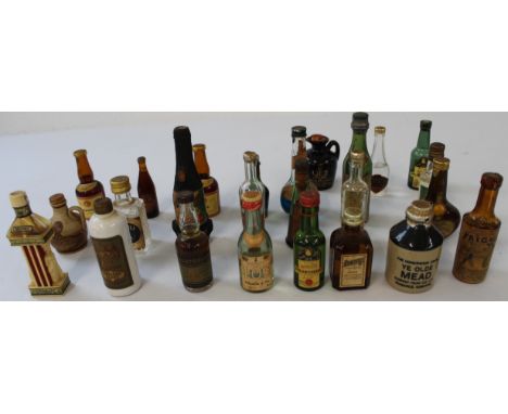 Collection of mostly miniatures bottles of alcohol including whiskey, brandy, mead and gin etc. Some opened&nbsp;