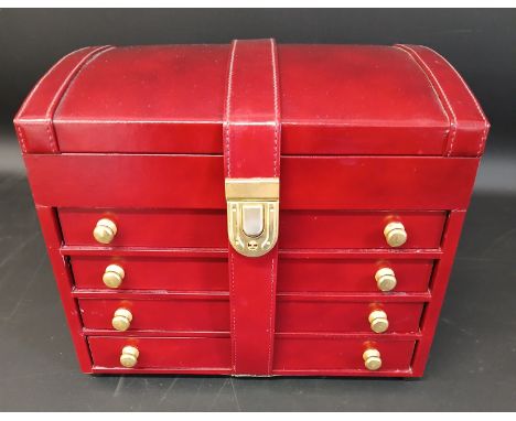 Nina Philipp handmade jewellery case containing a selection of costume jewellery including silver Blue John pendant, 9ct gold