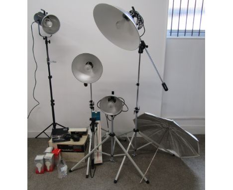 Camera lighting includes Photax stands & 21, 13 & 9" reflectors, Courtenay computaflash 1000c, Guardsman camera stand etc (pl