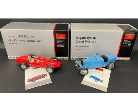 CMC 1;18 model Ferrari 500 F2 1953 Der Doppel Weltmeister &amp; a Bugatti Typ 35 Grand Prix 1924