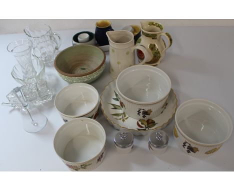 Mixed collection of ceramics and glassware, to include Royal Worcester Evesham and some Denby, celebration jugs and glass ite