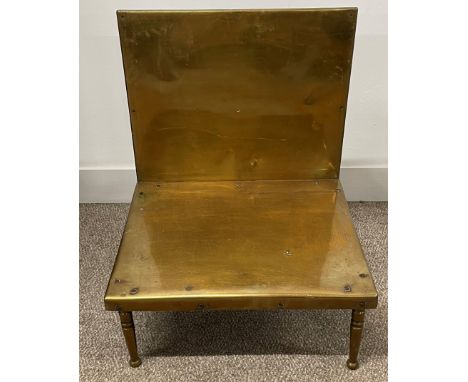 Large Victorian brass fire screen trivet Ht 64cm W 44cm&nbsp;
