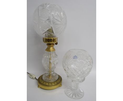 Glass table lamp and Irena crystal candle lamp