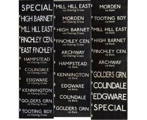London Underground 59/62/72 Tube Stock DESTINATION BLIND for the Northern Line. A complete blind in 'Tyvek'-type material and