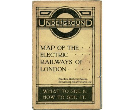1919 London Underground MAP OF THE ELECTRIC RAILWAYS OF LONDON 'What to See & How to See it' with print-code 209-500M-18-6-19