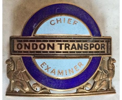 London Transport Bus Chief Examiner's CAP BADGE issued in the early 1960s to the senior official responsible for the Examiner
