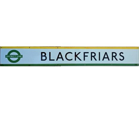 London Transport Underground 1950S/60S enamel FRIEZE PANEL from Blackfriars station shared by the District & Circle Lines and