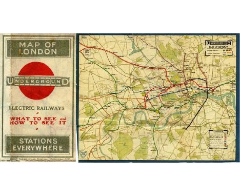 1913 official UNDERGROUND MAP OF LONDON, "What to see and how to see it". Print-code: 187-150 M-1-6-13.This is the map shown 