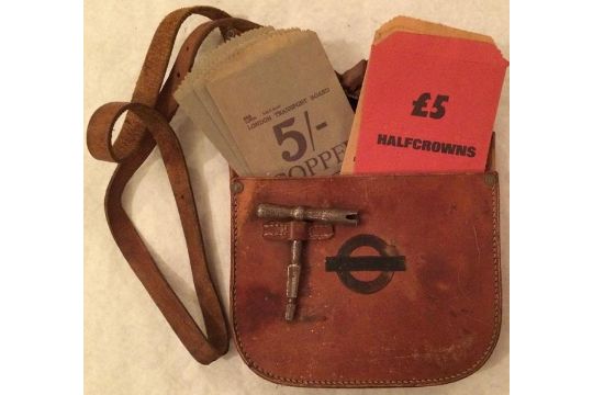 bus conductor leather money bag