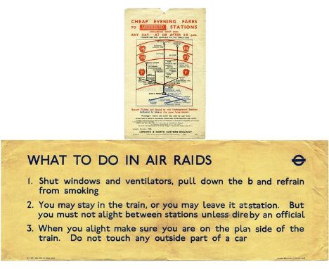 London Underground items comprising 1936 double-sided LEAFLET 'Cheap Evening Fares to UndergrounD Stations (from the LNER)' (