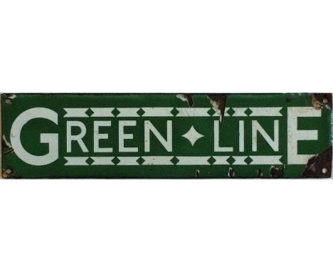Early 1930s Green Line Coaches Ltd (pre-London Transport) enamel timetable panel HEADER PLATE. These plates were replaced by 