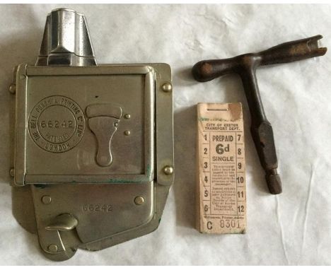 London Transport Bell Punch bus/tram/trolleybus conductor's TICKET PUNCH MACHINE (as used 1890s onwards) complete with backin