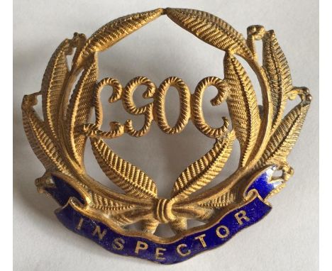 c 1910-1933 London General Omnibus Company Inspector's CAP BADGE of the laurel-leaf wreath design introduced in the early mot