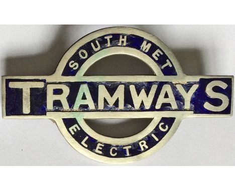South Metropolitan Electric Tramways Driver's & Conductor's CAP BADGE dating from 1924-1933. Based on the Underground Group's