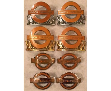 London Transport enamel UNDERGROUND CAP BADGES  comprising 4 x 1977/78 supervisory issue with griffins (2 x Station Foreman, 