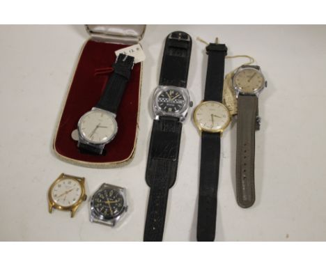 A BAG OF VINTAGE GENTS WRISTWATCHES TO INCLUDE PROVITA, SMITHS DELUXE, ROTARY 7 ETC