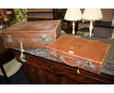 TWO VINTAGE SUITCASES