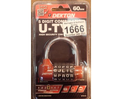 New five digit combination padlock. P&amp;P Group 1 (£14+VAT for the first lot and £1+VAT for subsequent lots) 