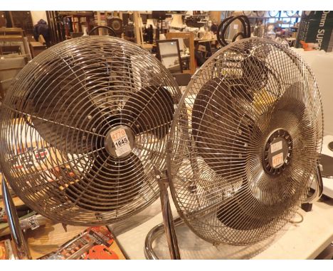 Two Lervia floor standing multi speed electric fans. Not available for in-house P&amp;P, contact Paul O'Hea at Mailboxes on 0