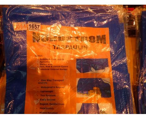 Two new Nordstrom canvas tarpaulins, 9 x 6 cm. P&amp;P Group 1 (£14+VAT for the first lot and £1+VAT for subsequent lots) 