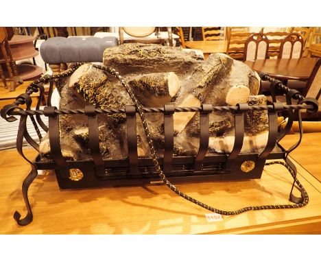 Large log effect electric fire basket, L: 75 cm. Not available for in-house P&amp;P, contact Paul O'Hea at Mailboxes on 01925