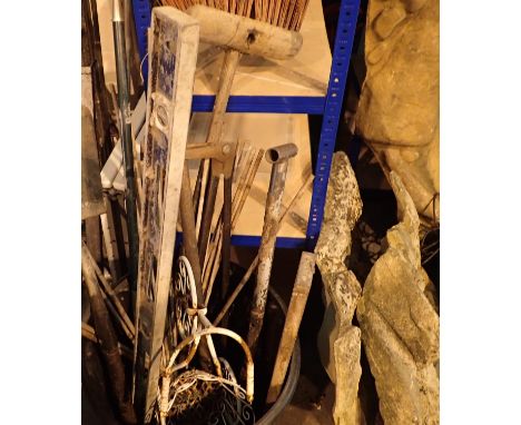 Varied selection of garden tools to include spades, brushes etc. Not available for in-house P&amp;P, contact Paul O'Hea at Ma