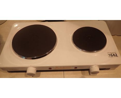 Russell Hobbs two hob electric cooker. Not available for in-house P&amp;P, contact Paul O'Hea at Mailboxes on 01925 659133 Co