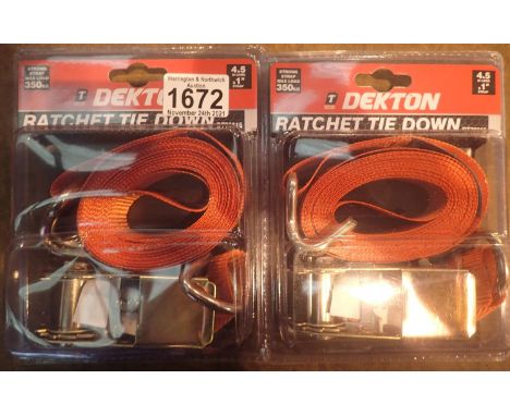 Two new ratchet tie downs. P&amp;P Group 1 (£14+VAT for the first lot and £1+VAT for subsequent lots) 